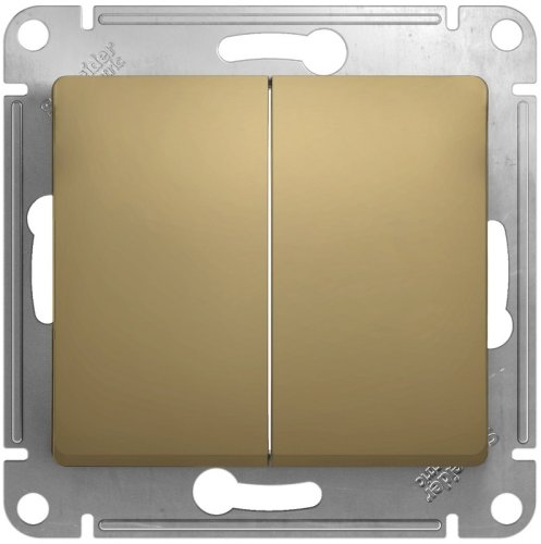 Переключатель без рамки Systeme Electric Glossa 2-кл. проходной титан картинка